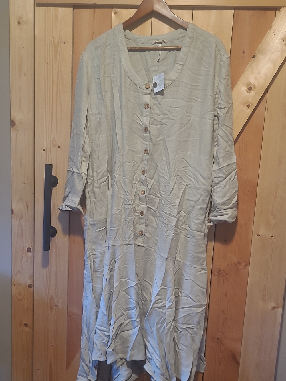 Free People Light Khaki Button-Front Women's Dress Nwt